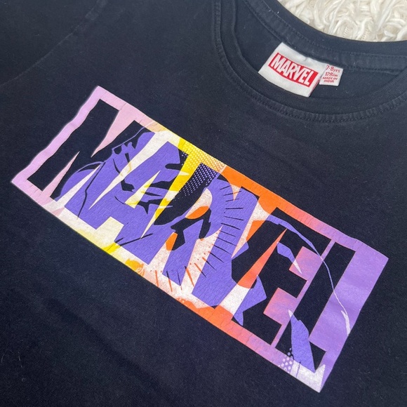 Marvel Boys Black T-Shirt with Vibrant Logo, Size 7-8 Yrs - Picture 4 of 4
